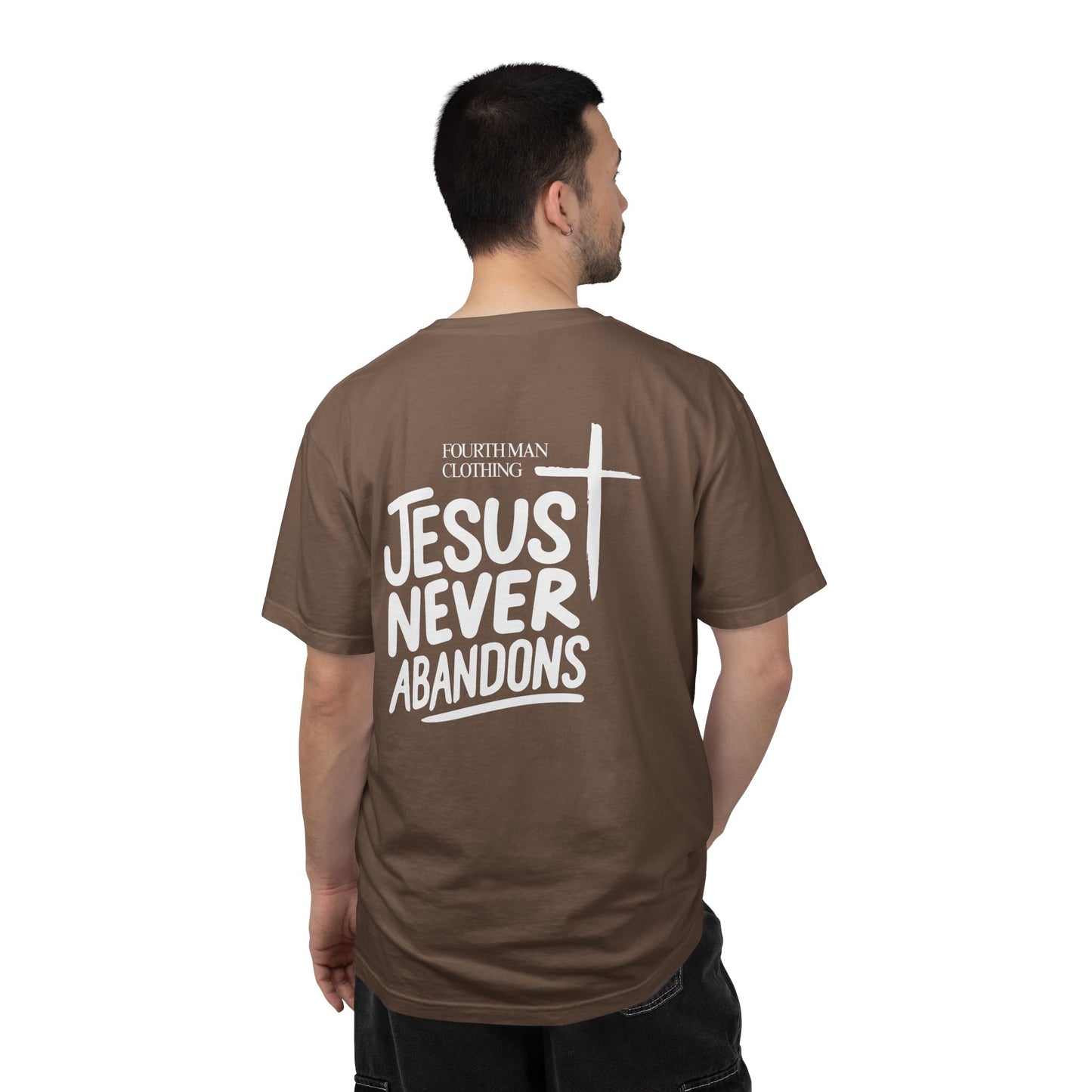 Jesus Never Abandons - Branded T-Shirt: Fourth Man Clothing