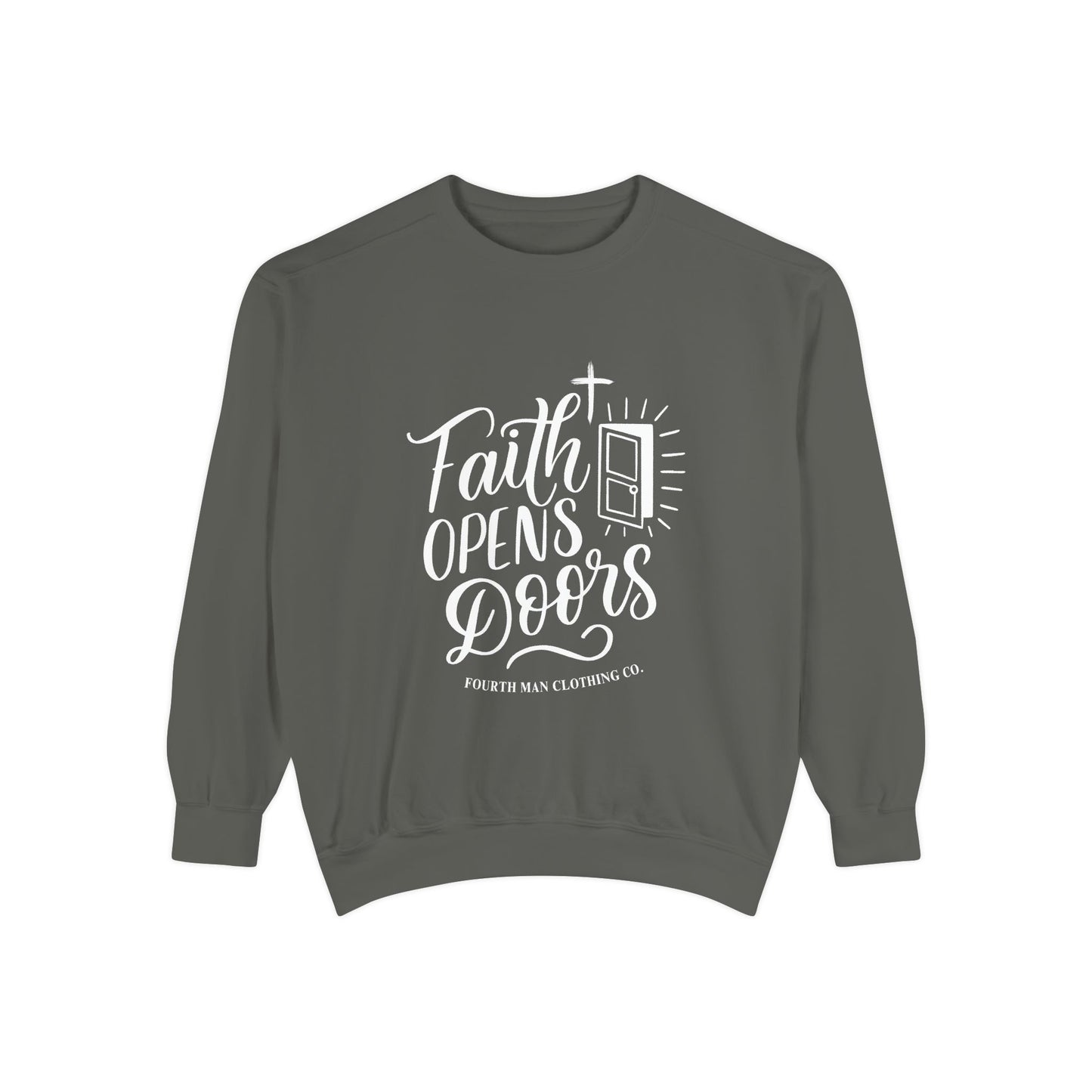 Faith Opens Doors - Branding Sweatshirt: Fourth Man Clothing