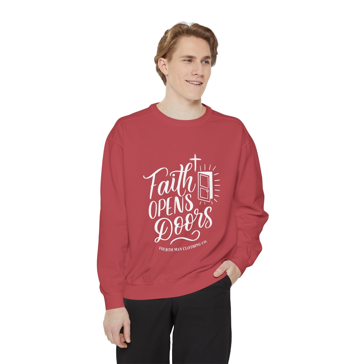 Faith Opens Doors - Branding Sweatshirt: Fourth Man Clothing