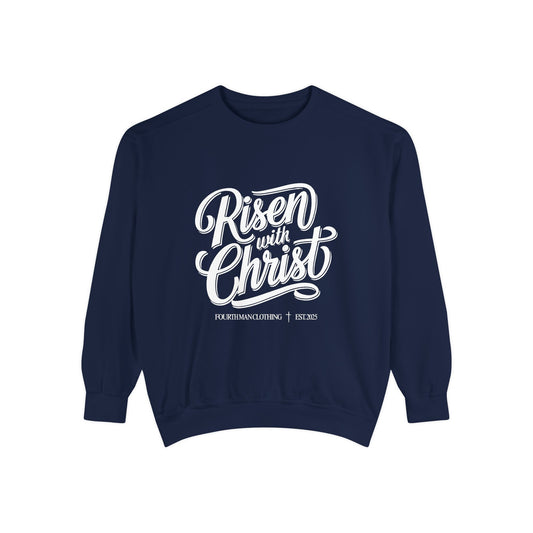 Risen With Christ Sweatshirt — Christian Easter Scripture Pullover