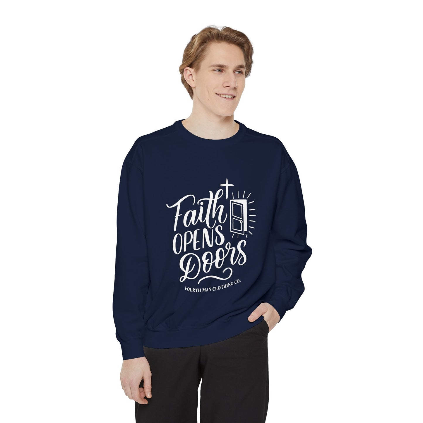 Faith Opens Doors - Branding Sweatshirt: Fourth Man Clothing