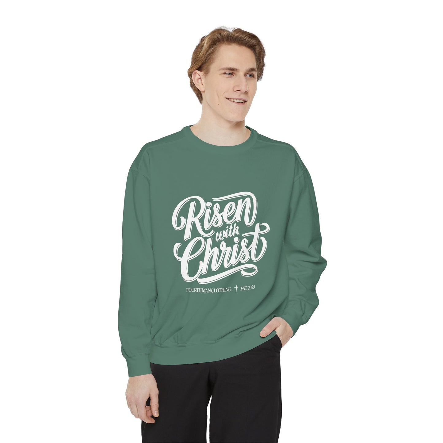 Risen With Christ Sweatshirt — Christian Easter Scripture Pullover