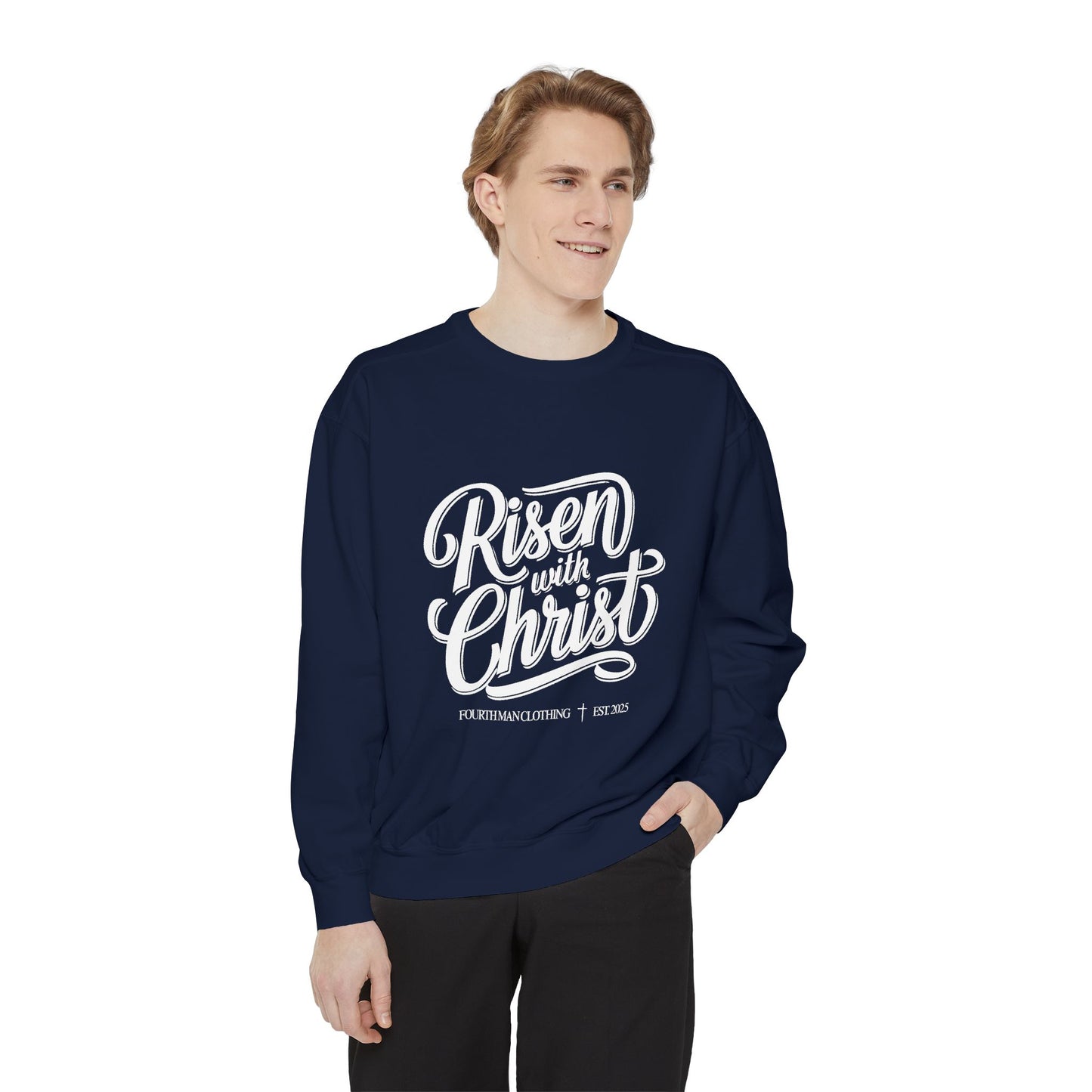 Risen With Christ Sweatshirt — Christian Easter Scripture Pullover