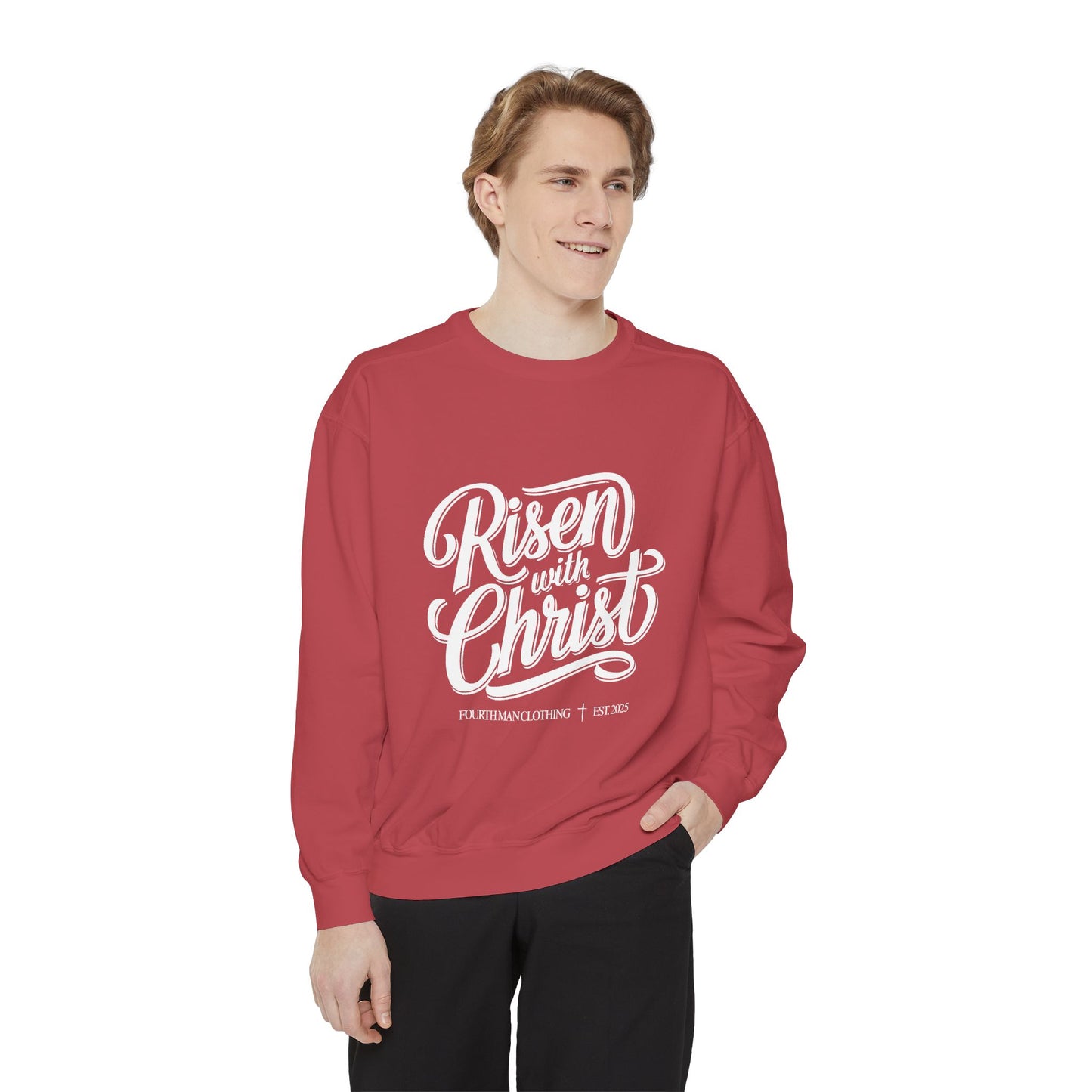 Risen With Christ Sweatshirt — Christian Easter Scripture Pullover