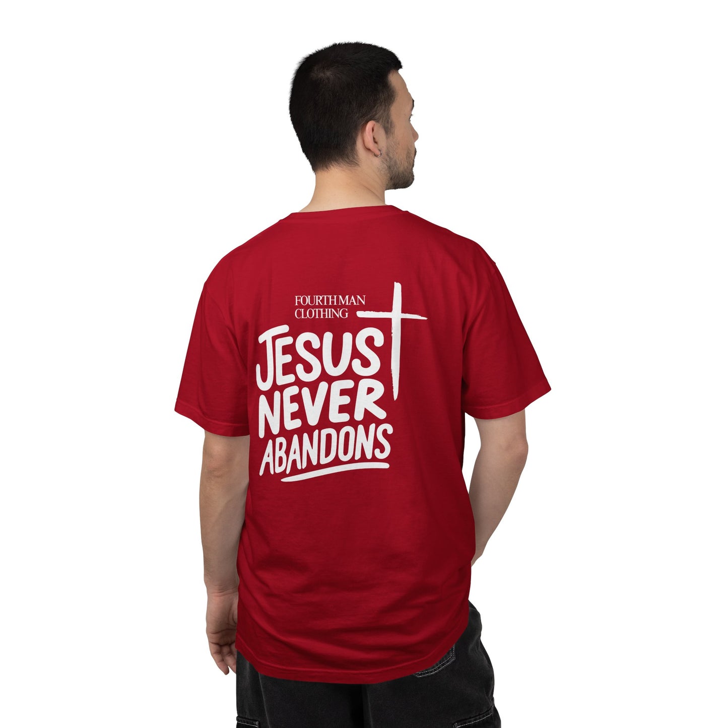 Jesus Never Abandons - Branded T-Shirt: Fourth Man Clothing