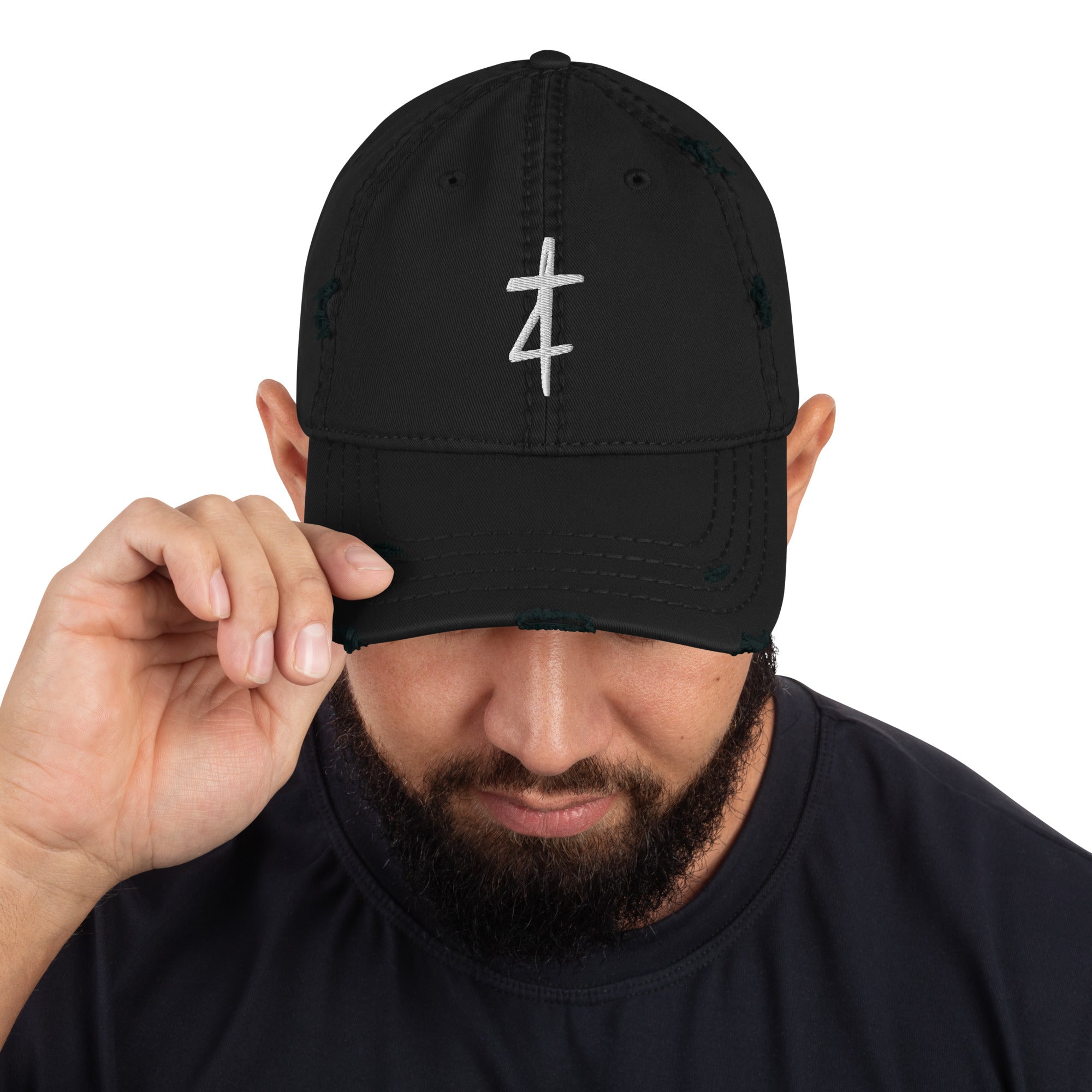 Distressed Embroidered Cross Dad Hat - Fourth Man Clothing – Fourth Man ...